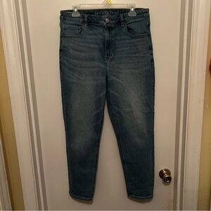 American Eagle Outfitters Dark Blue Ankle Jeans Stretch Size 14 Regular